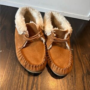 Target Tan Women Moccasins with Faux Fur